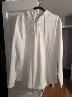 Bylt - Drop-Cut Lux Hooded Henley - White/Storm